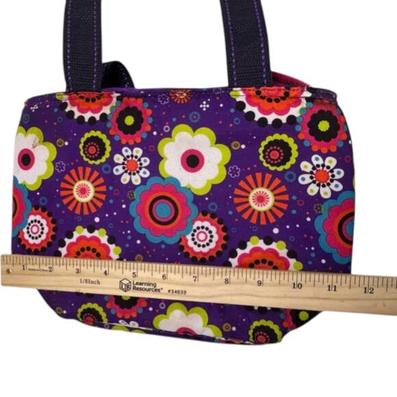 Igloo Floral Lunch Tote Bag Purple Insulated Zip Top Cooler Travel Carry Case - Picture 11 of 12